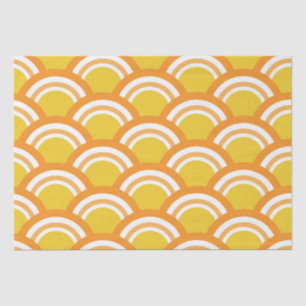 Traditional Japanese wave pattern in yellow Tissue Paper