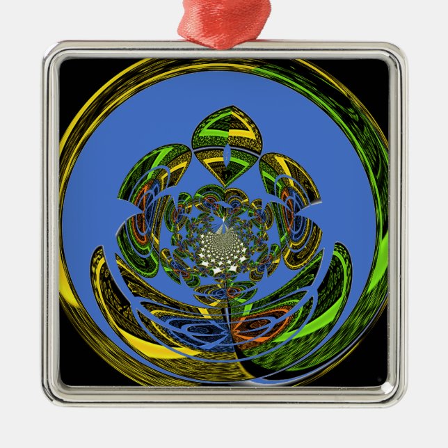 Traditional Just Blue Metal Ornament (Front)