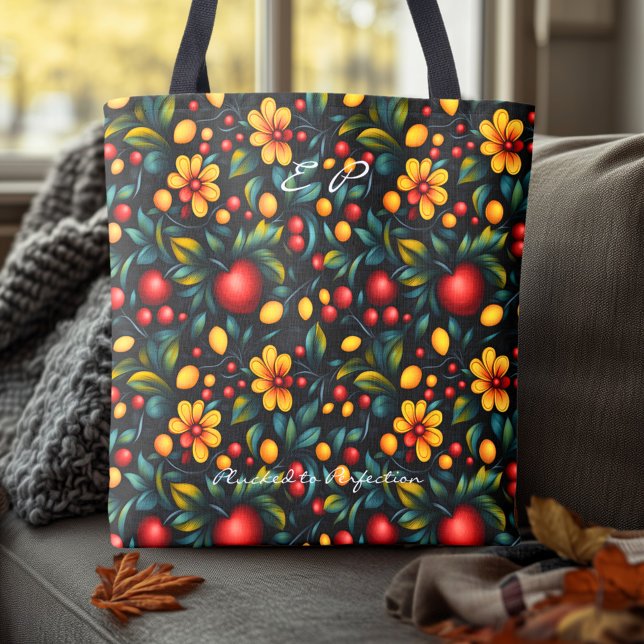 Traditional Khokhloma Floral with Modern Touch Tote Bag (Creator Uploaded)