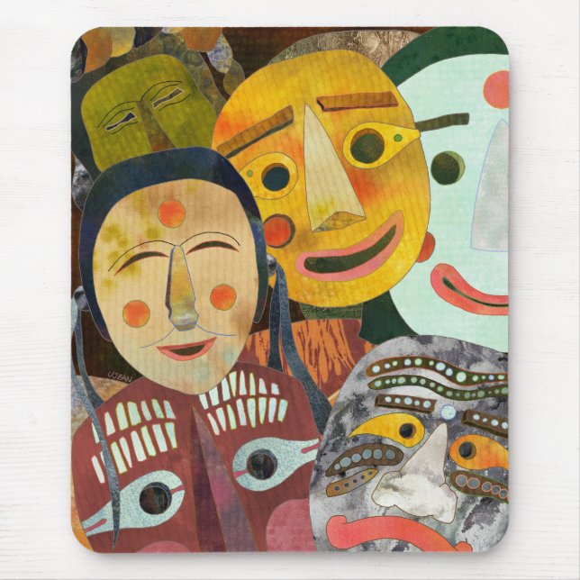 Traditional Korean Masks Mousepad (Front)