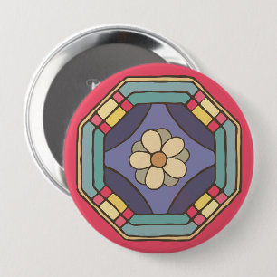 Traditional Korean Pattern 10 Cm Round Badge