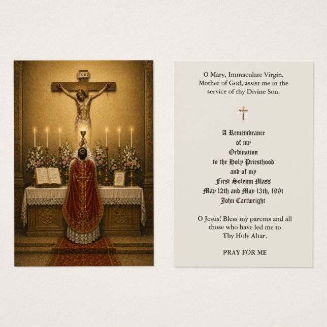 Traditional Latin Mass Chalice Elevation Priest  (Front & Back)