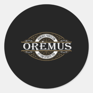 Traditional Latin Mass Oremus Dominus Vobiscum Cat Classic Round Sticker