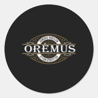 Traditional Latin Mass Oremus Dominus Vobiscum Cat Classic Round Sticker