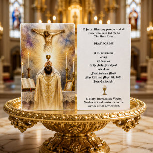 Traditional Latin Mass Priest Eucharist Holy Card