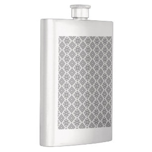 Traditional Latvian Design pattern Hip Flask