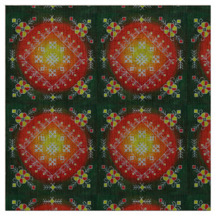 Traditional Latvian folk art with symbols painting Fabric