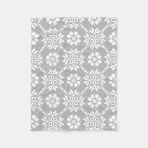 Traditional Latvian grey Sun Auseklis Saulite Fleece Blanket