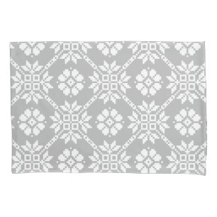 Traditional Latvian grey Sun Auseklis Saulite  Pillowcase