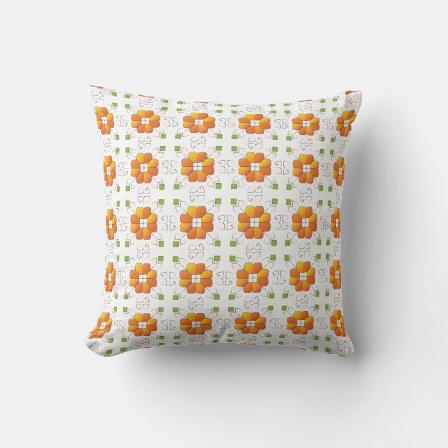 Traditional Latvian SUN sign geometric design IX Cushion (Front)