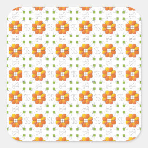 Traditional Latvian SUN sign geometric design IX Square Sticker