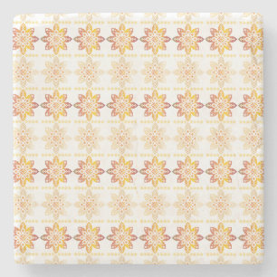 Traditional Latvian SUN sign geometric design VIII Stone Coaster