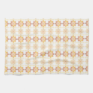 Traditional Latvian SUN sign geometric design VIII Tea Towel