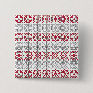 Traditional Latvian SUN sign geometric pattern I 15 Cm Square Badge