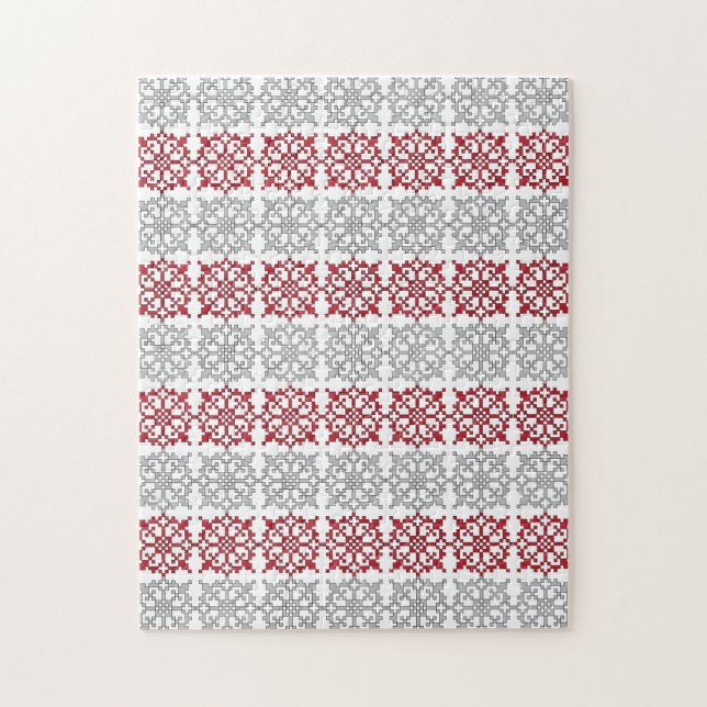 Traditional Latvian SUN sign geometric pattern I Jigsaw Puzzle (Vertical)