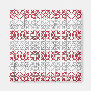 Traditional Latvian SUN sign geometric pattern I Magnet