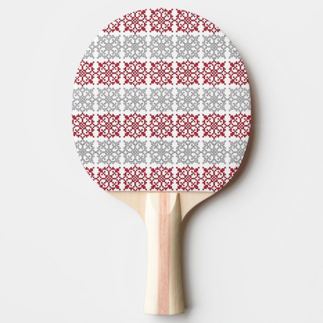 Traditional Latvian SUN sign geometric pattern I Ping Pong Paddle (Front)