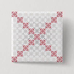 Traditional Latvian SUN sign geometric pattern II 15 Cm Square Badge