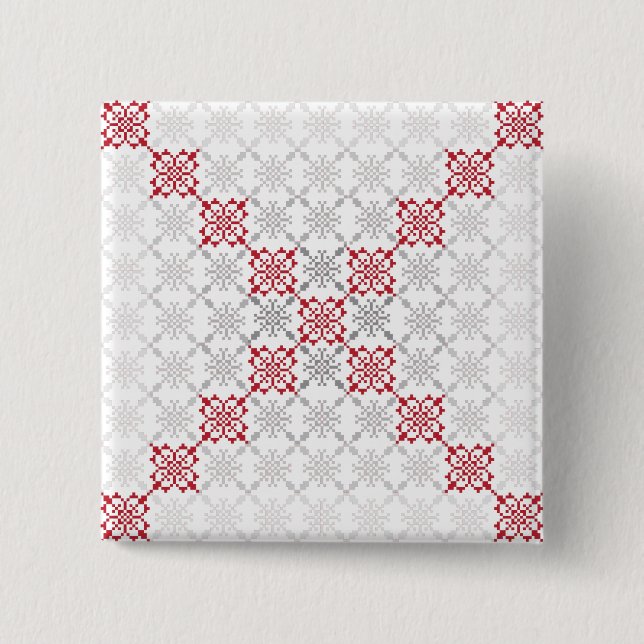 Traditional Latvian SUN sign geometric pattern II 15 Cm Square Badge (Front)