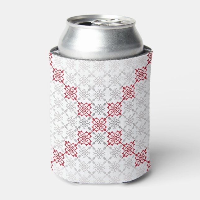 Traditional Latvian SUN sign geometric pattern II Can Cooler (Can Front)