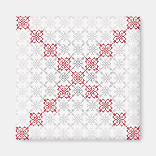 Traditional Latvian SUN sign geometric pattern II Magnet