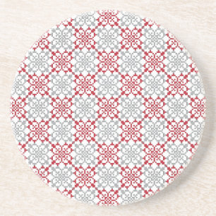 Traditional Latvian SUN sign geometric pattern III Coaster