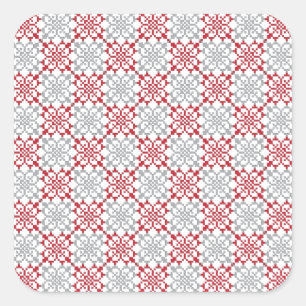 Traditional Latvian SUN sign geometric pattern III Square Sticker