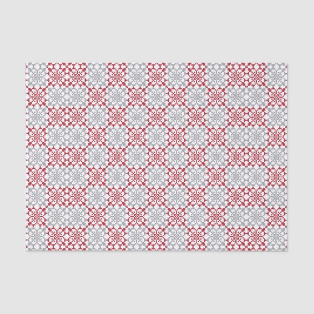 Traditional Latvian SUN sign geometric pattern III Tissue Paper (Front)