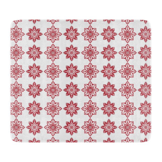 Traditional Latvian SUN sign geometric pattern IV Cutting Board (Front)