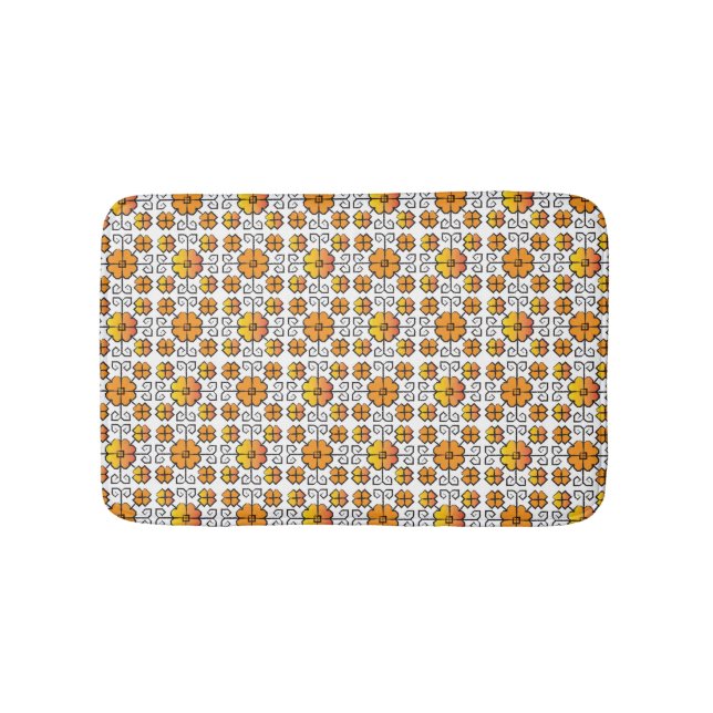 Traditional Latvian SUN sign geometric pattern V Bath Mat (Front)