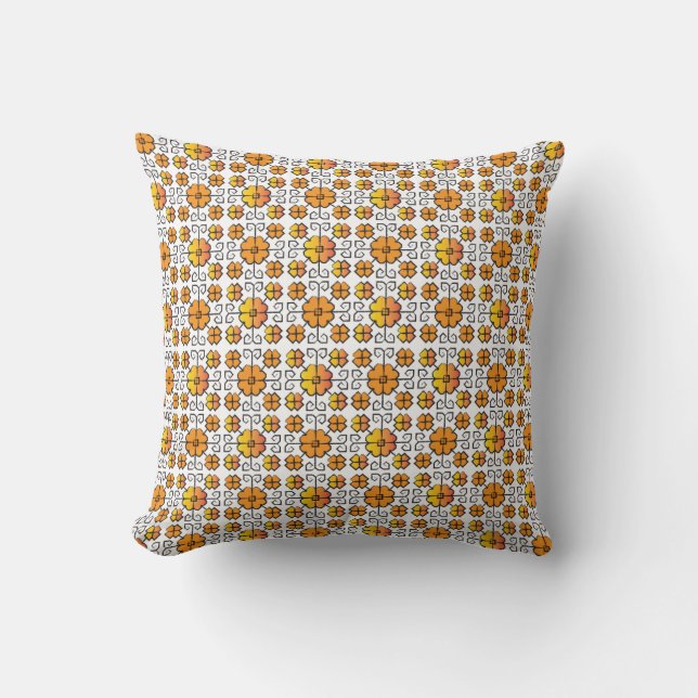 Traditional Latvian SUN sign geometric pattern V Cushion (Front)