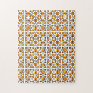 Traditional Latvian SUN sign geometric pattern V Jigsaw Puzzle