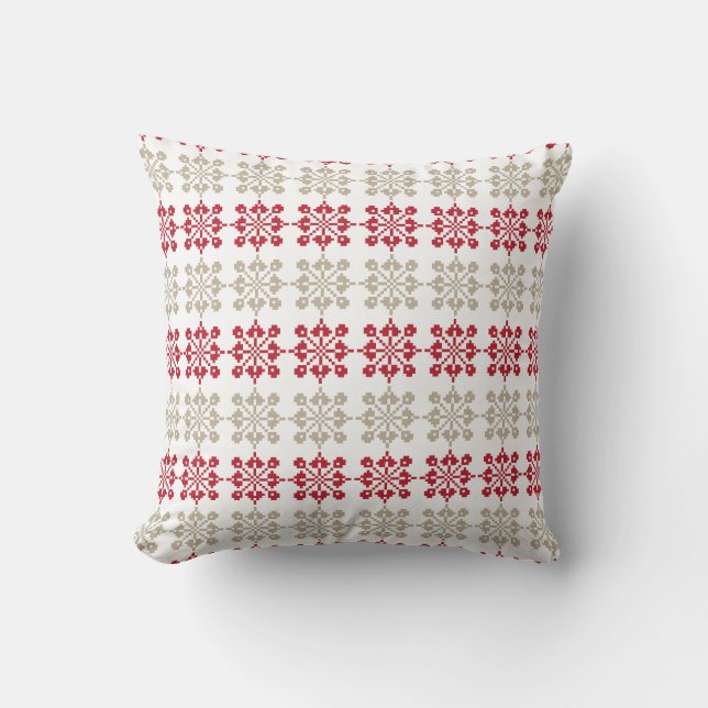 Traditional Latvian SUN sign geometric pattern VI Cushion (Front)