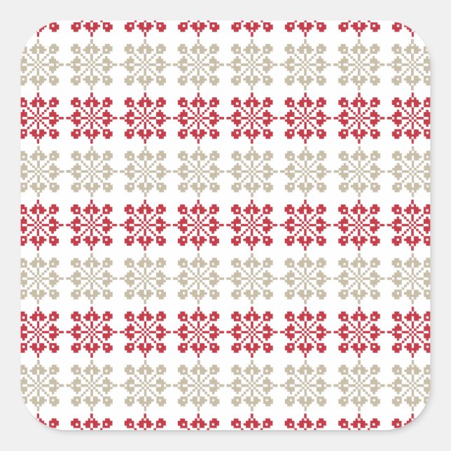 Traditional Latvian SUN sign geometric pattern VI Square Sticker (Front)