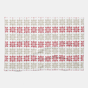 Traditional Latvian SUN sign geometric pattern VI Tea Towel