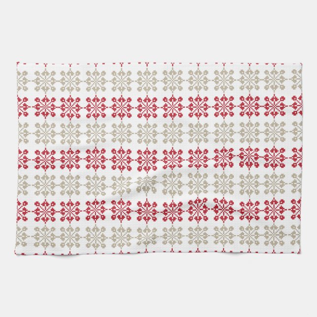 Traditional Latvian SUN sign geometric pattern VI Tea Towel (Horizontal)