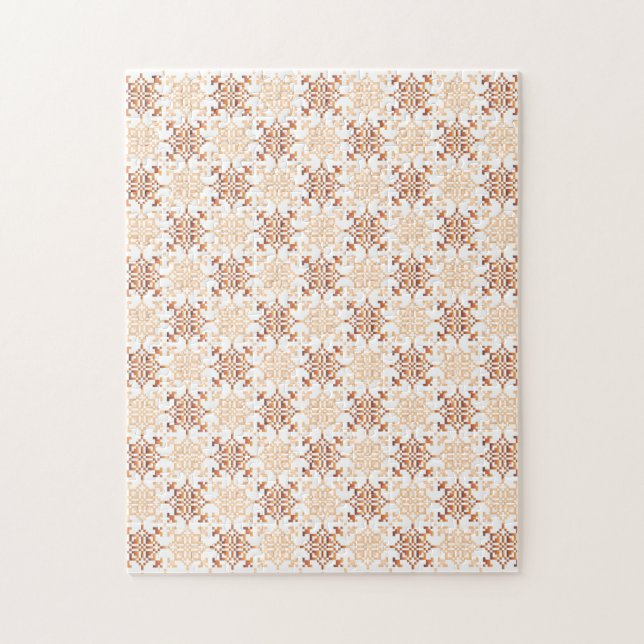 Traditional Latvian SUN sign geometric pattern VII Jigsaw Puzzle (Vertical)
