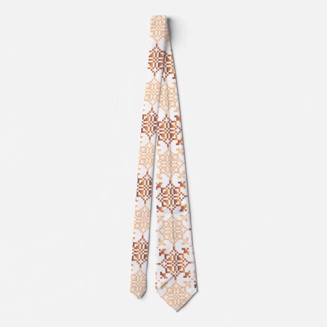 Traditional Latvian SUN sign geometric pattern VII Tie (Back)