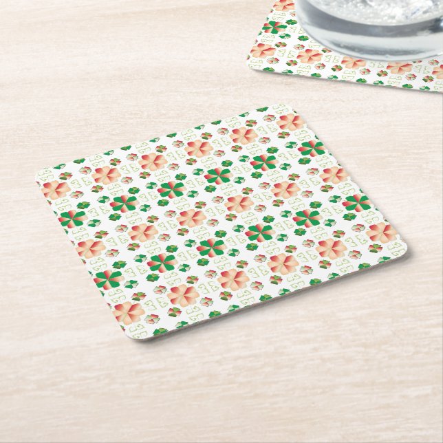 Traditional Latvian SUN sign geometric pattern X Square Paper Coaster (Angled)