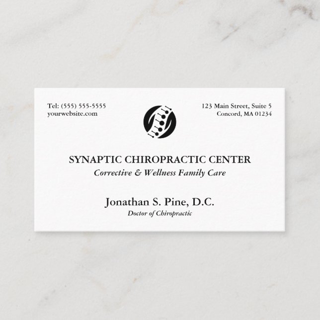 Traditional Layout Chiropractic Appointment Cards (Front)