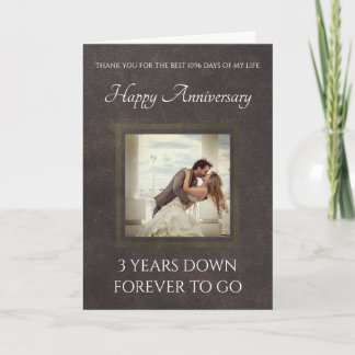 Traditional Leather Look 3rd Anniversary Card