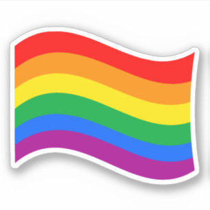 Traditional LGBTQ+ Pride Flag Wavy