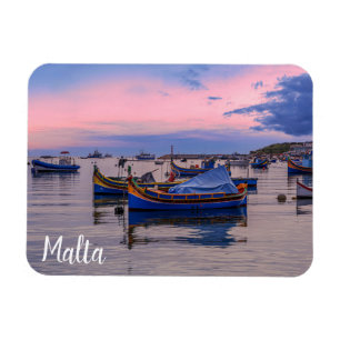 Traditional Maltese boats in Marsaxlokk Magnet