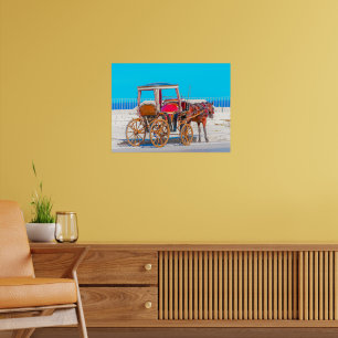 Traditional Maltese Horse Carriage (Karozzin) in V Poster