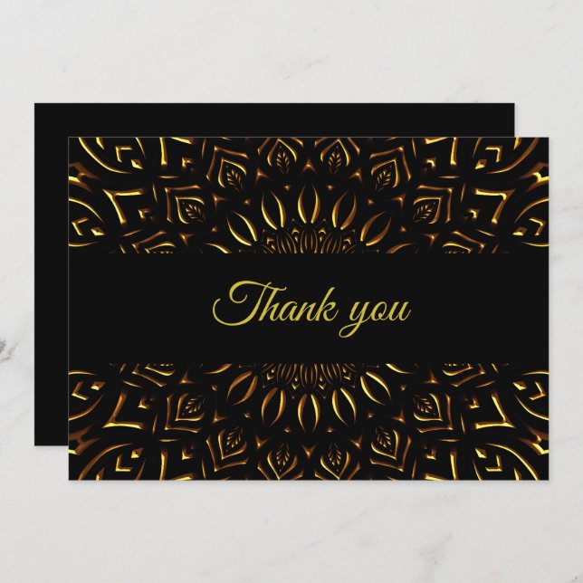 Traditional mandala classic elegant luxury art dec thank you card (Front/Back)