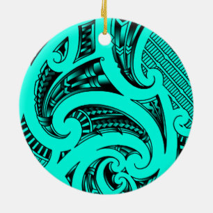 Traditional Maori Kirituhi art from New-Zealand Ceramic Tree Decoration