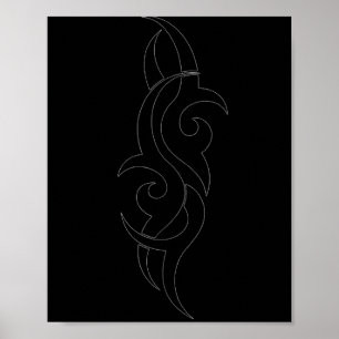 Traditional Maori Tribal Tattoo. New Zealand.  Poster