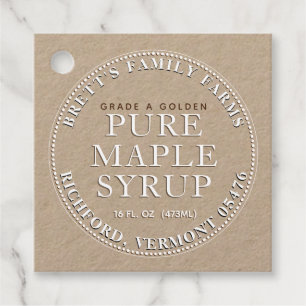 Traditional Maple Syrup Label Tag (Kraft White)