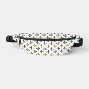 Traditional Mari Gras colored Fleur de Lis pattern Bum Bags