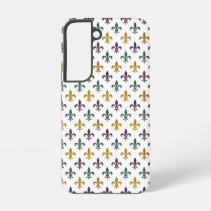 Traditional Mari Gras colored Fleur de Lis pattern Samsung Galaxy Case